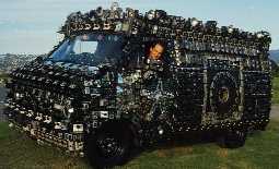 the artist in his van
